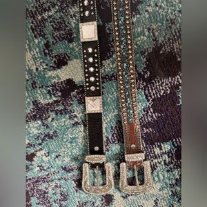Women’s jeweled belts, size xl. Only the black one is still available.